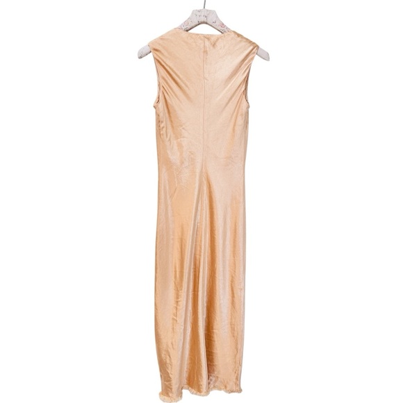 The Row satin Elegant Cream/ peachy Sleeveless Dress NWT - Picture 2 of 12